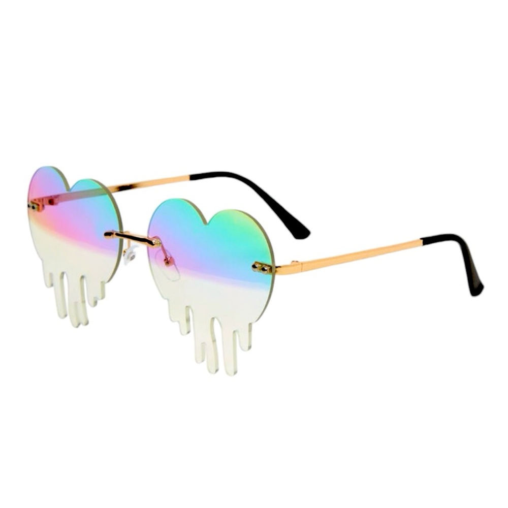 Iridescent Melted Heart Rim Sunglasses - NWT